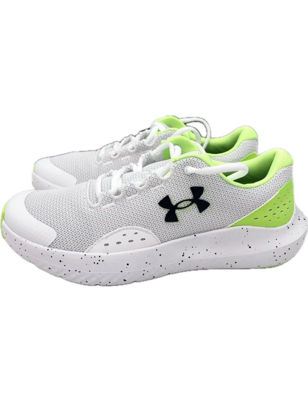 Under Armour Surge 4 Running Shoe Sz 7 White Lime Sneaker Youth Boys Girls